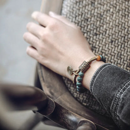 Bracelet Double Rang Graines de Bodhi et Laiton – Porte-Bonheur pour Maman ou Amie
