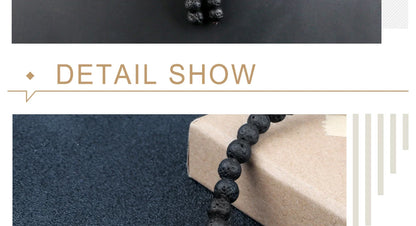 Mala 108 Perles Pierre de Lave Volcanique – Méditation Yoga