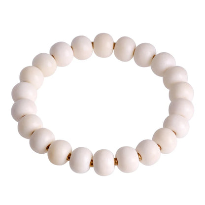 Bracelet Tibétain en Os de Yak Blanc Ivoire – Bijou Zen Fait Main pour Femme