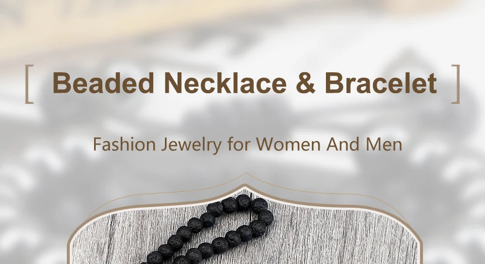 Mala 108 Perles Pierre de Lave Volcanique – Méditation Yoga