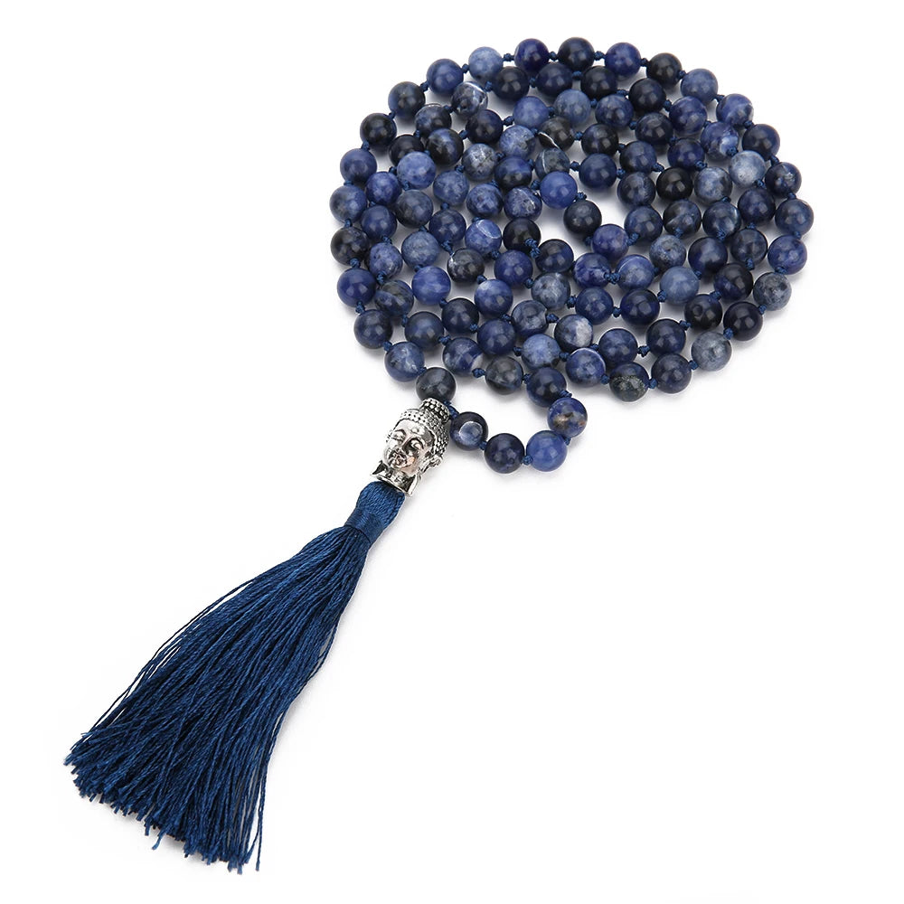 Mala "Équilibre de l'Esprit et du Corps" 108 perles de Sodalite et Lapis Lazuli