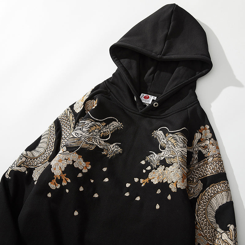 Sweat à Capuche Brodé Japonais