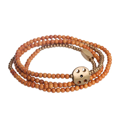 Bracelet Multirang Ultra-Fin Noyaux d'Olive et Vajra – Bijou Zen Tibétain 3 mm