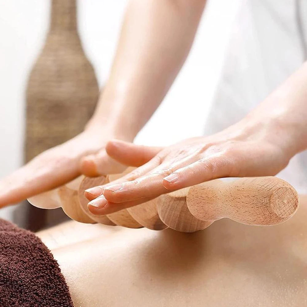 Rouleau Revitalisant "Onde de Bois" -  Massage Gua Sha