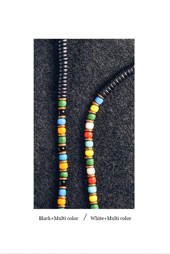Bracelet Tibétain Perle Dzi, Ébène et Verre Coloré – Vajra en Cuivre Martelé