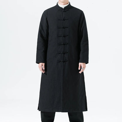 Manteau Long Style Chinois Marron - L’Élégance du Hanfu Moderne