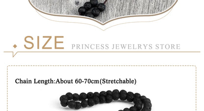 Mala 108 Perles Pierre de Lave Volcanique – Méditation Yoga