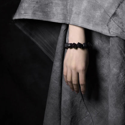 Bracelet Ébène Noire et Cuivre Vintage – Géométrique, Fait Main, Homme et Femme