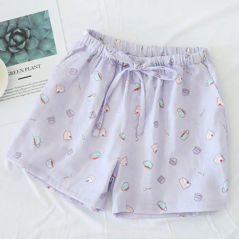 Short de Pyjama en Double Gaze de Coton - 20 Motifs Doux