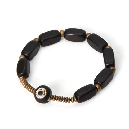 Bracelet Tibétain Ébène et Cuivre Vintage OM – Protection Anti-Mauvais Œil