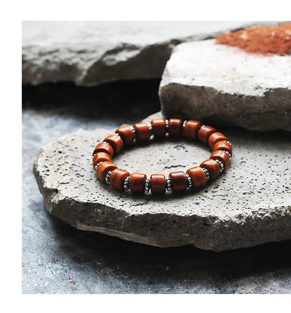 Bracelet Tibétain en Os de Yak et Oeil de Tigre – Porte-Bonheur et Protection