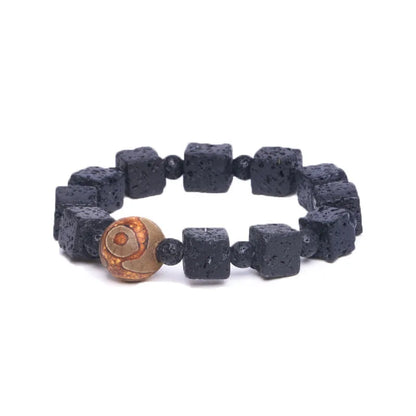 Bracelet Pierre de Lave et Œil Turc – Protection et Ancrage, Homme et Femme