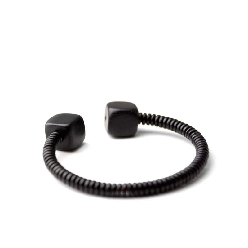 Bracelet Jonc Ouvert en Bois d'Ébène – Minimaliste et Ajustable, Homme et Femme