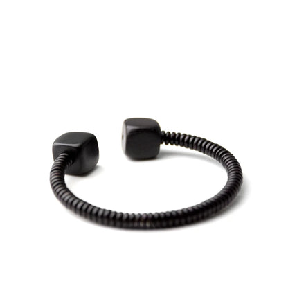 Bracelet Jonc Ouvert en Bois d'Ébène – Minimaliste et Ajustable, Homme et Femme