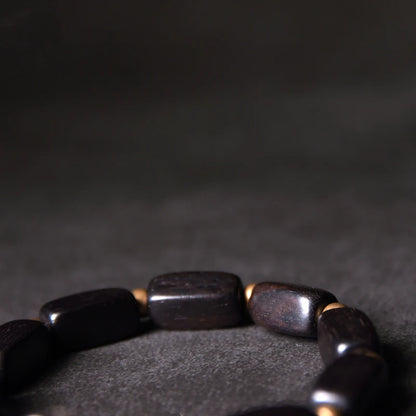 Bracelet Tibétain Ébène et Cuivre Vintage OM – Protection Anti-Mauvais Œil