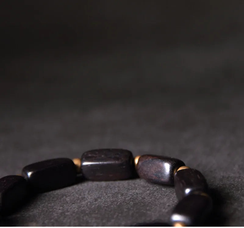 Bracelet Tibétain Ébène et Cuivre Vintage OM – Protection Anti-Mauvais Œil