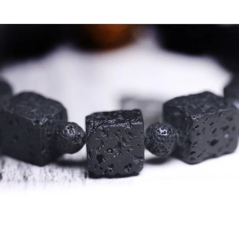 Bracelet Pierre de Lave et Œil Turc – Protection et Ancrage, Homme et Femme