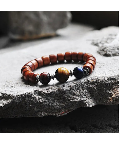 Bracelet Tibétain en Os de Yak et Oeil de Tigre – Porte-Bonheur et Protection