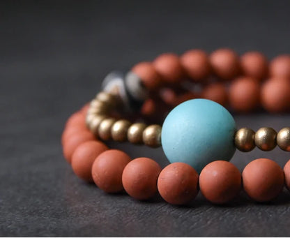 Bracelet Jade Jaune ou Jaspe Rouge avec Breloque Trèfle – Porte-Bonheur pour Femme