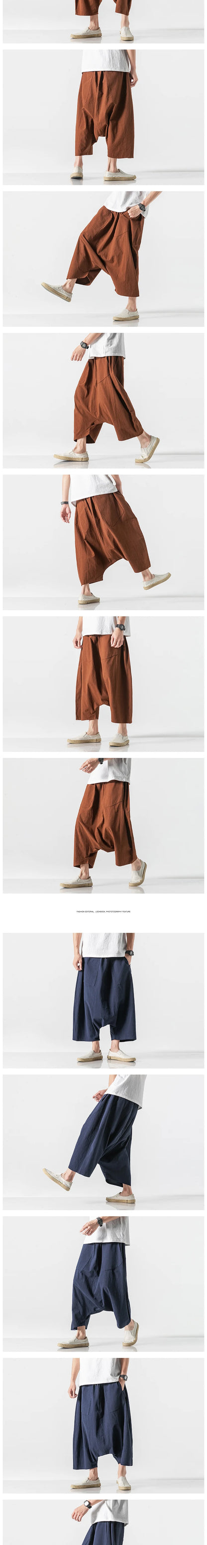 Focus sur les finitions du sarouel : cordon de serrage et ceinture élastique pour un ajustement sur mesure.