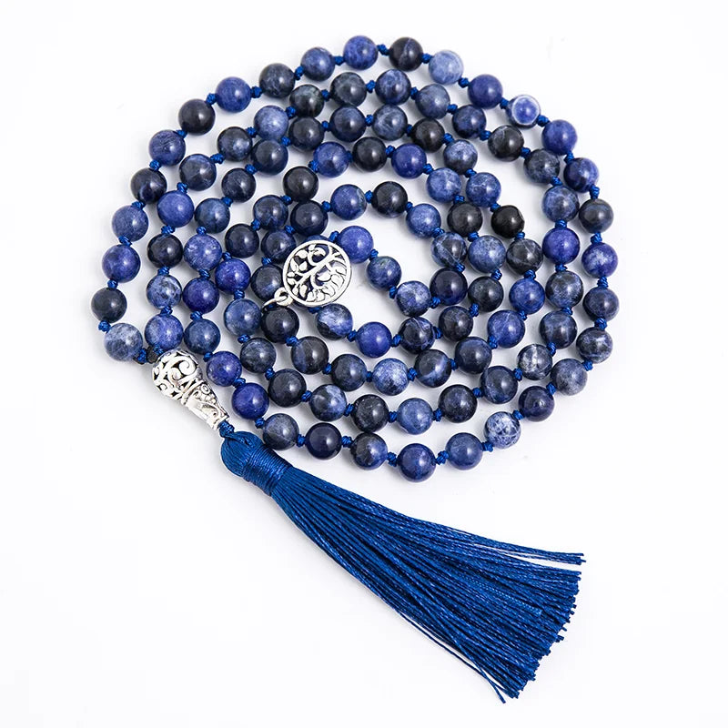 Mala "Équilibre de l'Esprit et du Corps" 108 perles de Sodalite et Lapis Lazuli