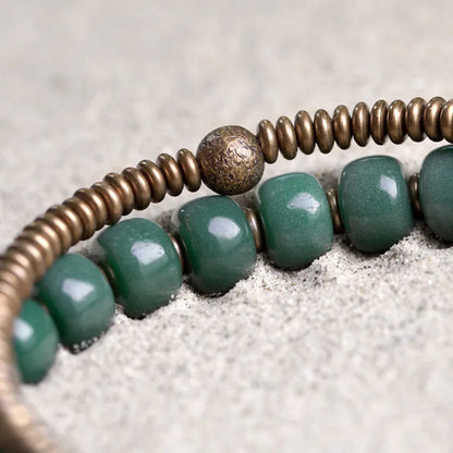 Bracelet Double Rang Graines de Bodhi et Laiton – Porte-Bonheur pour Maman ou Amie