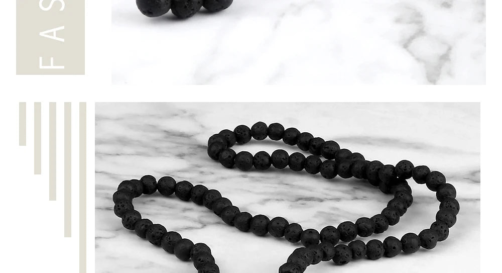 Mala 108 Perles Pierre de Lave Volcanique – Méditation Yoga