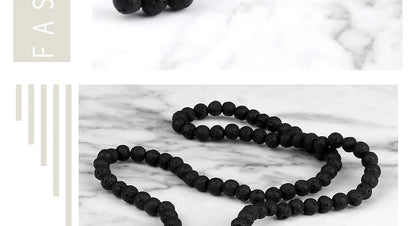 Mala 108 Perles Pierre de Lave Volcanique – Méditation Yoga