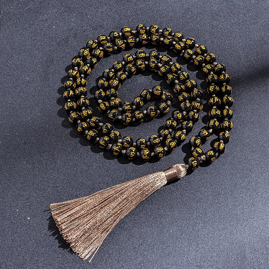 Mala "Pearls of Transformation" 108 Obsidian beads 