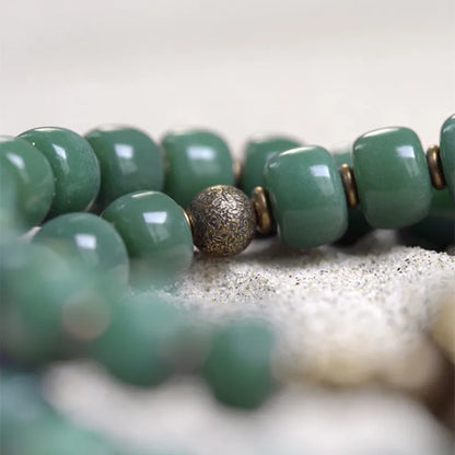 Bracelet Double Rang Graines Naturelles et Laiton – Porte-Bonheur à Offrir