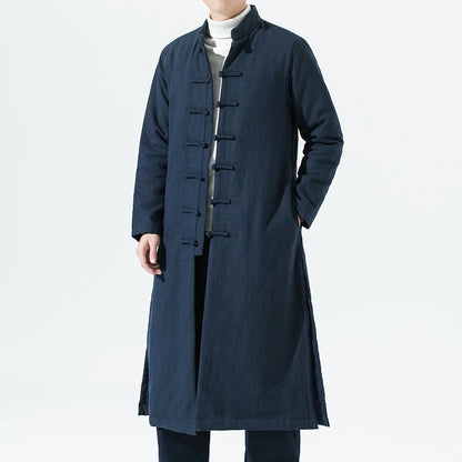 Manteau Long Style Chinois Marron - L’Élégance du Hanfu Moderne