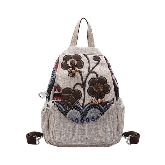 Ethnic Fabric Backpack - Artisanal Elegance