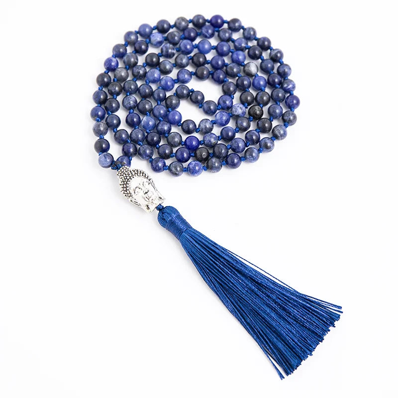 Mala "Équilibre de l'Esprit et du Corps" 108 perles de Sodalite et Lapis Lazuli