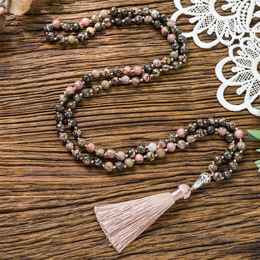 Mala "Harmonie des Émotions" 108 perles de Rhodochrosite