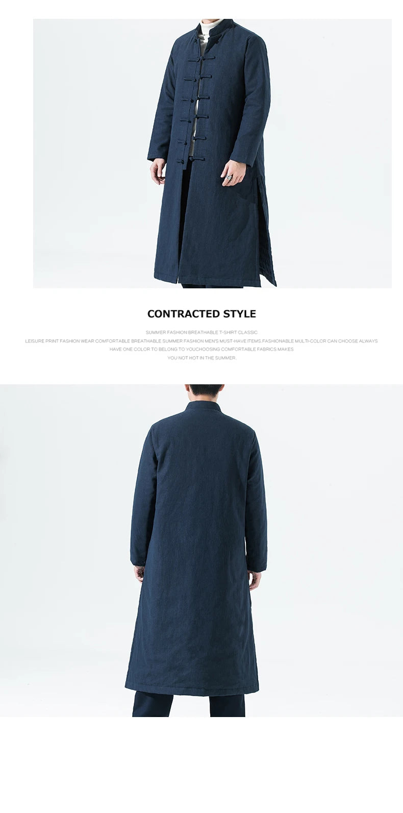 Manteau Long Style Chinois Marron - L’Élégance du Hanfu Moderne