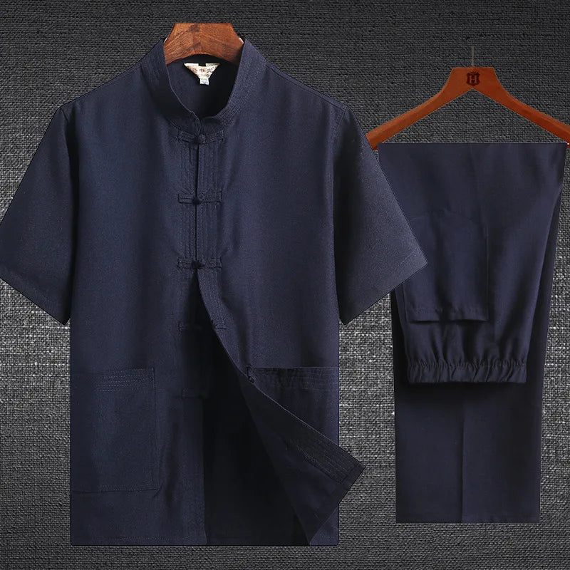 Ensemble Hanfu Lin et Coton - Style Tang Traditionnel
