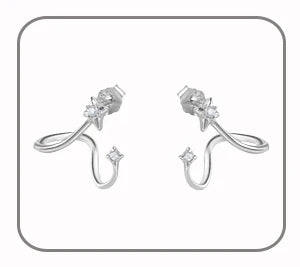 Bague d'Oreille Argent 925 Étoile et Zircon - Éclat Céleste