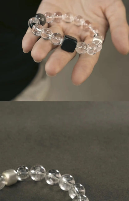 Bracelet Cristal de Roche et Ébène – Bijou Oriental Apaisant, 2 Modèles