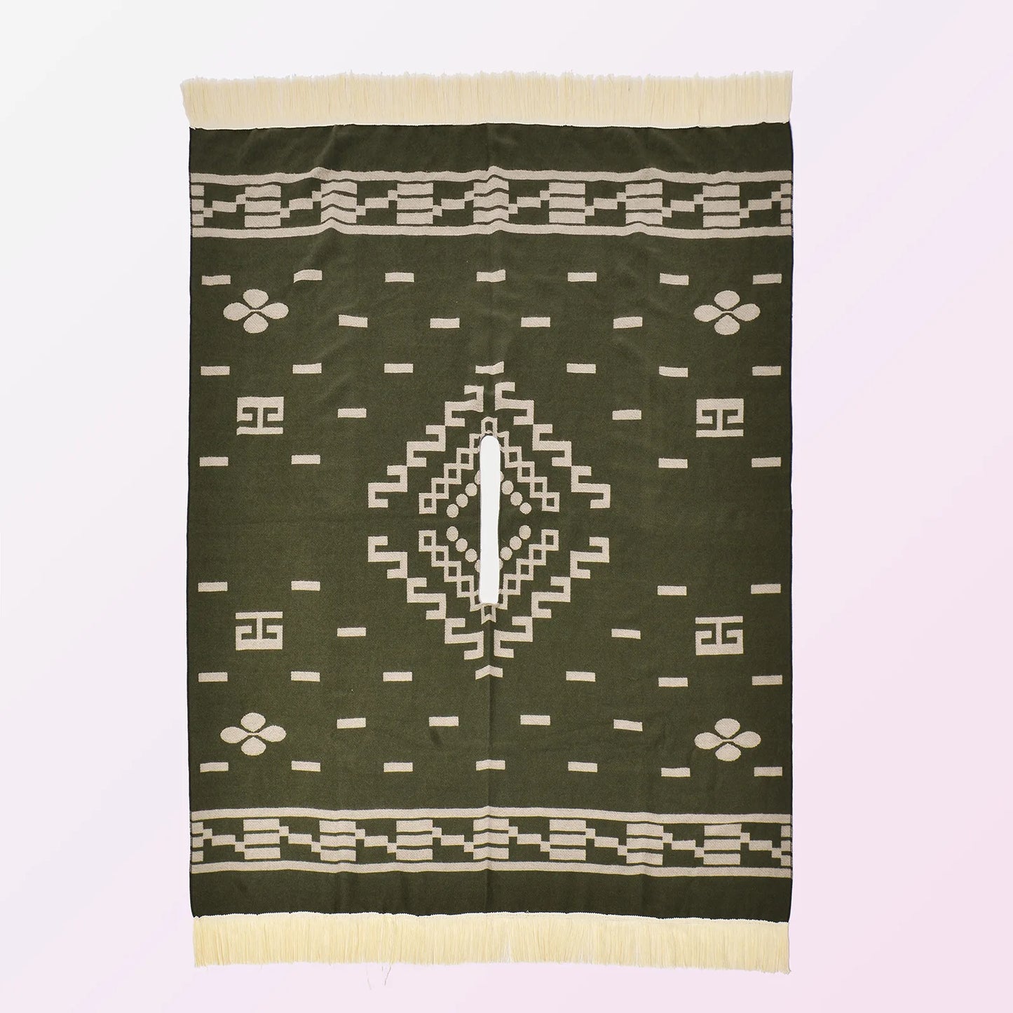 Poncho Ethnique à Franges - Style Bohème & Jacquard