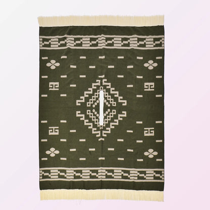 Poncho Ethnique à Franges - Style Bohème & Jacquard