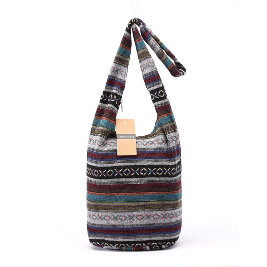 Ethnic Woven Fabric Shoulder Bag - Bohemian Elegance