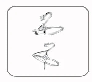 Bague d'Oreille Argent 925 Étoile et Zircon - Éclat Céleste