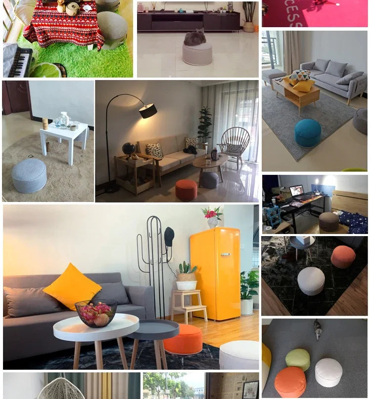 Coussin de Yoga Rond en Lin et PEP | Soutien & Confort Premium