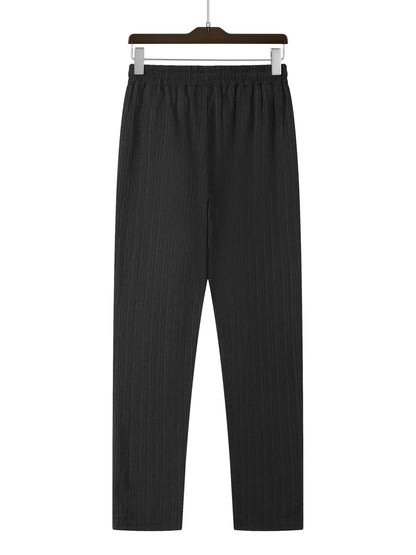 Ensemble Lin Décontracté Homme – Chemise Boutonnée et Pantalon Droit