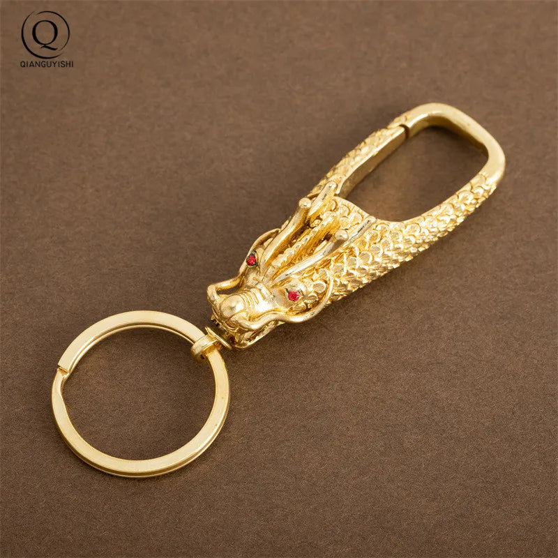 Porte-clés en Cuivre Artisanal Tête de Dragon
