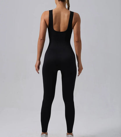 Combinaison de Yoga Femme Sans Coutures - Tenue de Sport Une Pièce Sans Manches pour Fitness et Gym