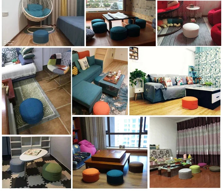 Coussin de Yoga Rond en Lin et PEP | Soutien & Confort Premium