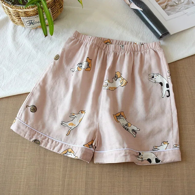 Short de Pyjama en Double Gaze de Coton - 20 Motifs Doux