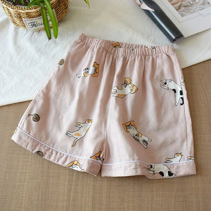 Short de Pyjama en Double Gaze de Coton - 20 Motifs Doux