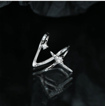 Bague d'Oreille Argent 925 Étoile et Zircon - Éclat Céleste